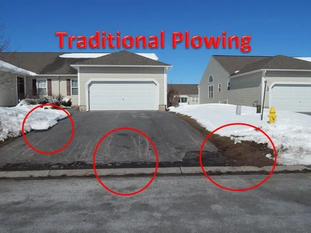 driveway with bad plowing